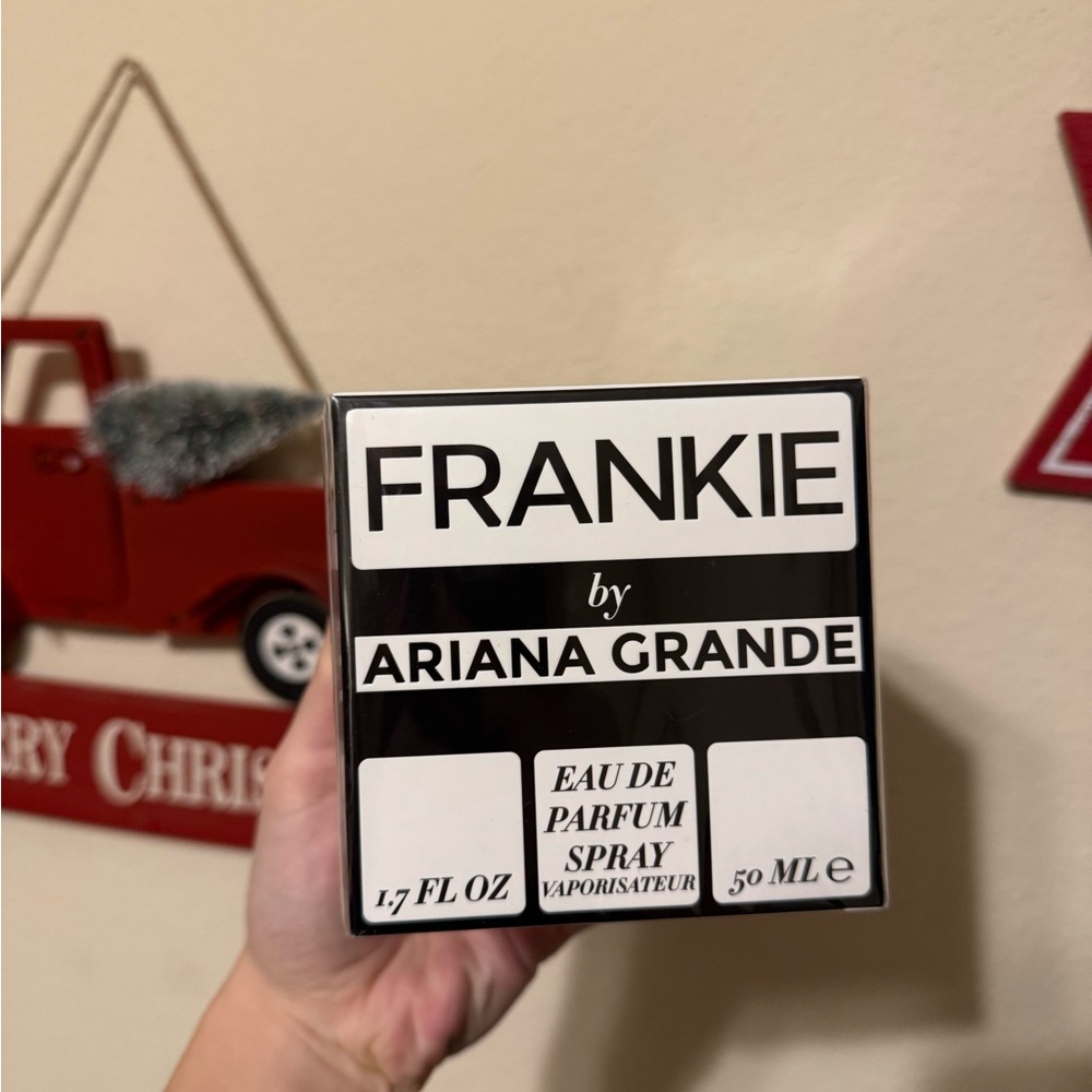 Ariana Grande Perfume Box with Red and White Design